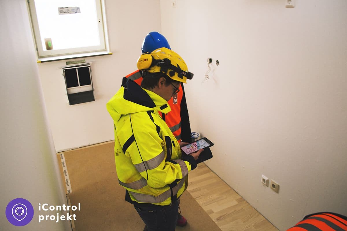 Team member using iControl on site