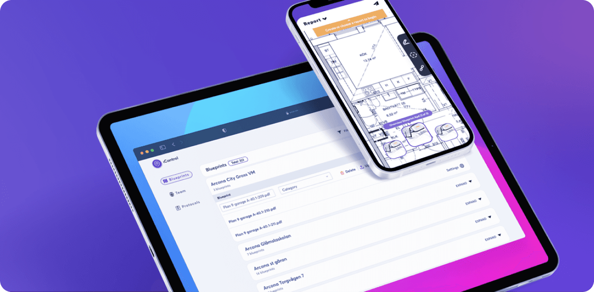 Dashboard and blueprint feature mockup