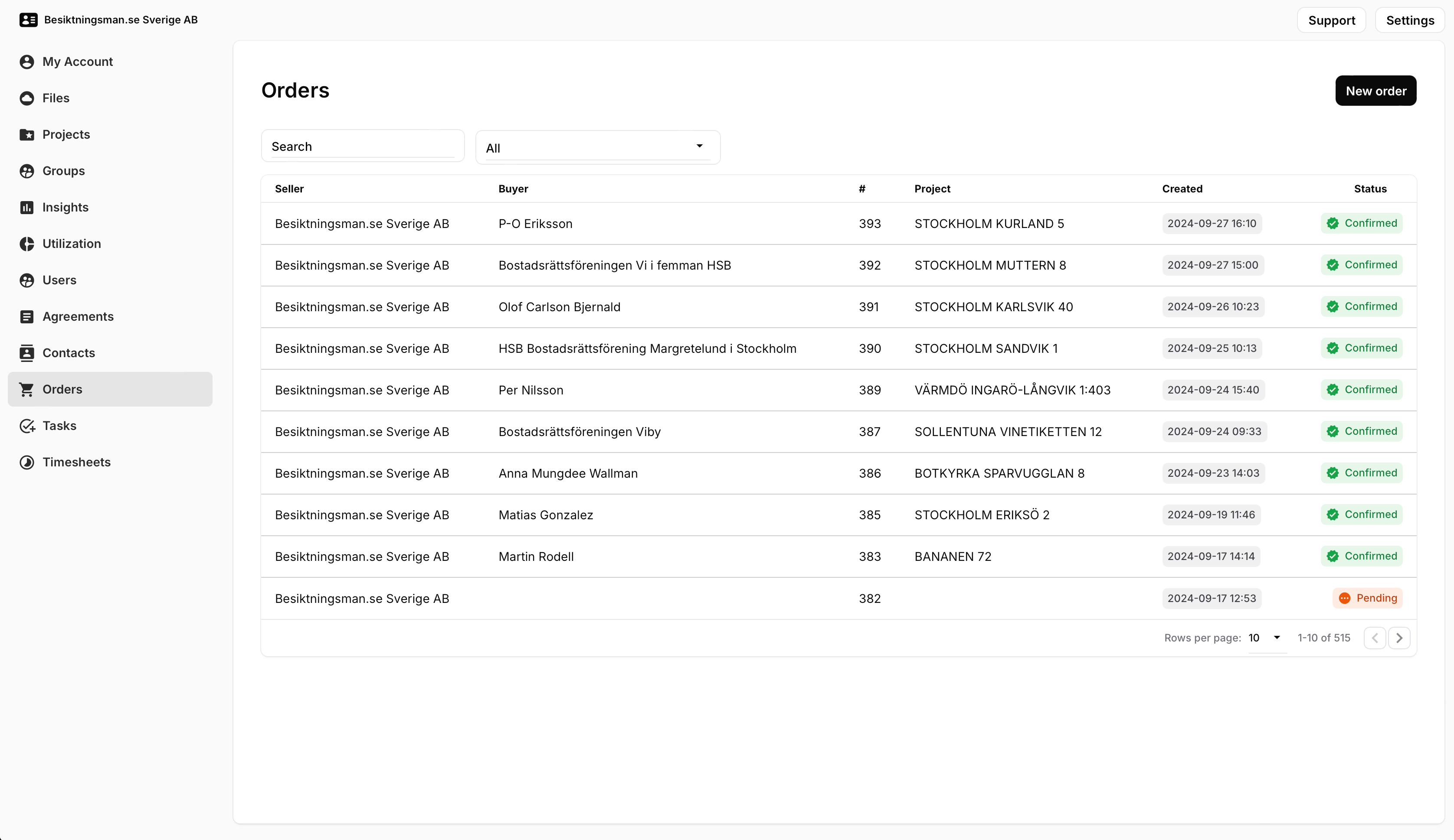 iSpect orders view 2023